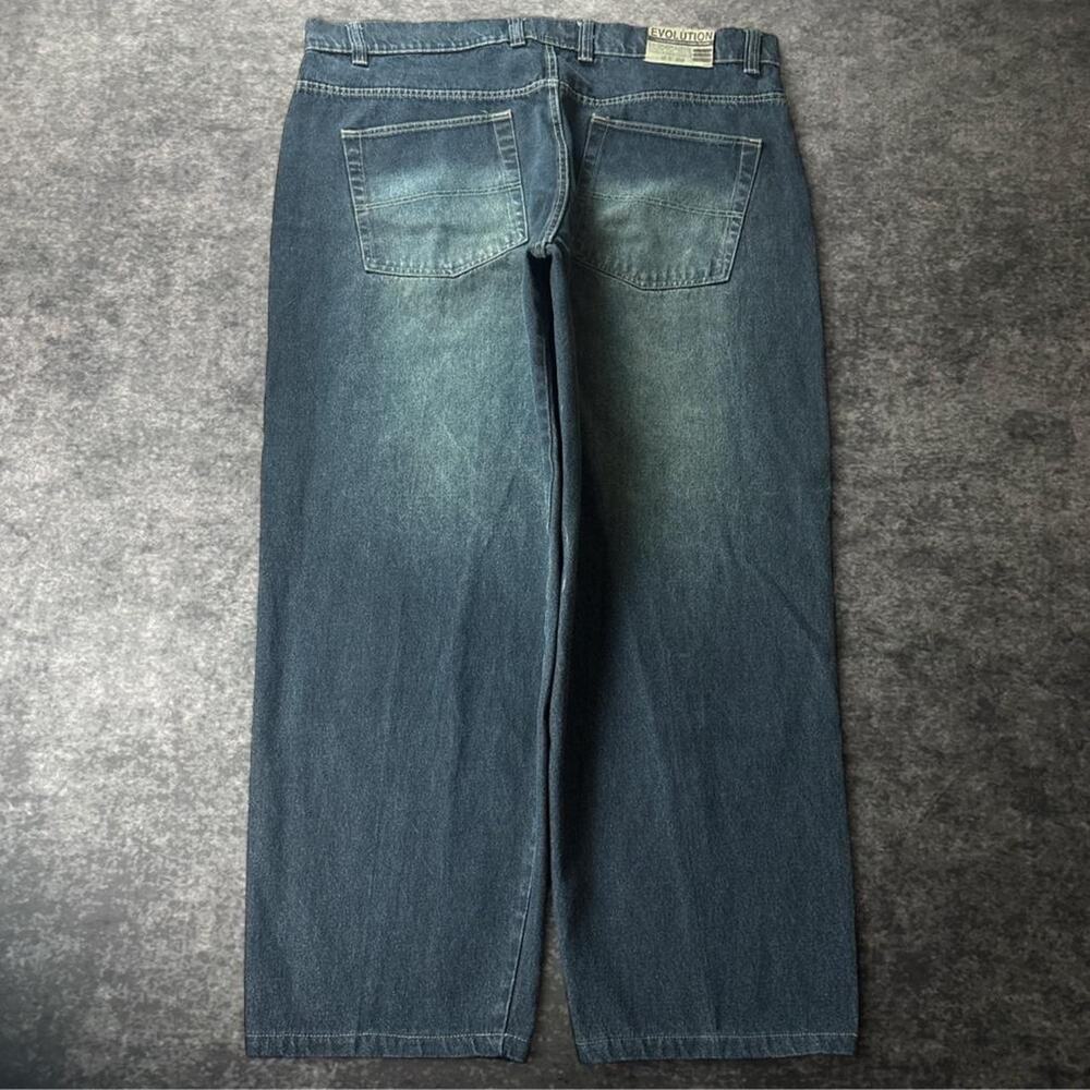 Vintage Y2K Evolution Denim Men’s 48 Faded Baggy Wide Leg Blue Jeans Hip Hop